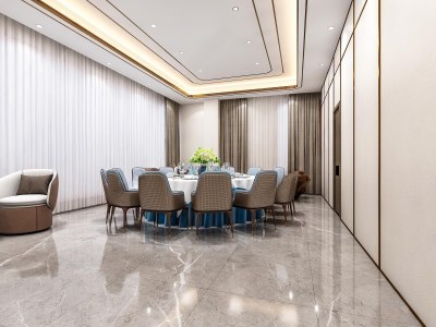 现代酒店包厢3D模型下载
